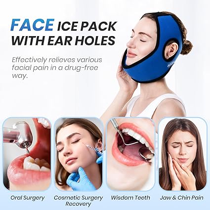 Wisdom Teeth Ice Pack Head Wrap with Aluminum Foil Layer