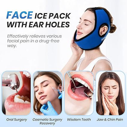 Wisdom Teeth Ice Pack Head Wrap with Aluminum Foil Layer