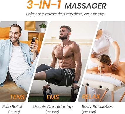 3-in-1 TENS Unit Muscle Stimulator